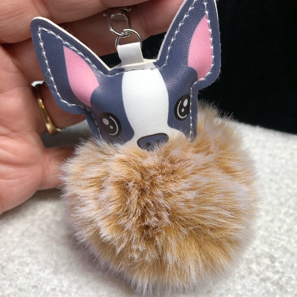 Fun fur keychain chihuahua like or small pug
